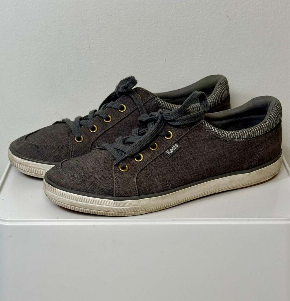 Keds Womens Center II Canvas Sneaker Charcoal Gray Size 7